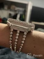 img 1 attached to Rose Gold Bling Diamond Rhinestone Apple Watch Band - Compatible With Series 8 7 6 5 4 3 2 1 SE (38Mm/40Mm/41Mm) review by Matt Reid