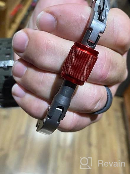 img 1 attached to Titanium Carabiner Keychain PRO - Heavy Duty Outdoor Tool For Camping, Hiking And Daily Use, Multitool With Red Ring, Perfect Backpack Accessory And Keychain review by Chuck Shapiro