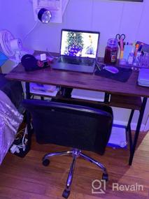 img 7 attached to WOHOMO Небольшой письменный стол для небольших помещений с большой книжной полкой для хранения, офисный домашний компьютерный стол, простая сборка, современный дешевый детский учебный стол, деревянный деревенский орех