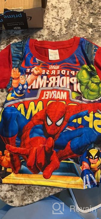 img 1 attached to N'aix Kids' Cotton Pajamas with Cartoon Superhero Print in 2-Piece Set: Cartoon Sleepwear for Little Boys review by Roman Palmer