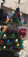 img 1 attached to Ceramic Snowman Christmas Tree - Pre-Lit Battery Operated Vintage Tabletop Ornament With 50 Multicolored Lights - Fun And Festive Xmas Indoor Decoration For Desk, Centerpiece, Or Tabletop review by Ronald Duguay
