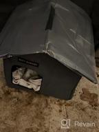 img 1 attached to Stay Cozy In The Outdoors: Weatherproof Rest-Eazzzy Cat House, Insulated Feral Shelter With Selfwarming Mat And Canopy Support For Winter (13*13*14" Black) review by Christina Blevins