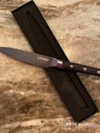 картинка 1 прикреплена к отзыву Kitory Utility Knife, 5 Inch Fine-Edge Kitchen Knife, Sharp German High Carbon Stainless Steel, Full Tang Pakkawood Handle With Gift Box - Metadrop Series от Tony Hanson