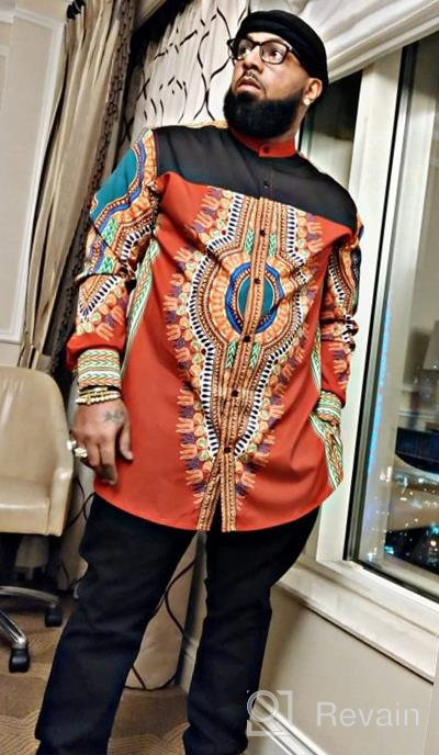 img 1 attached to 🌍 Showcase Your Style with COOFANDY Men's African Dashiki Sleeve Button Shirts review by Jeremy Stephens