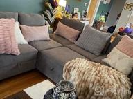 img 1 attached to Modern U-Shape Sectional Sofa Sleeper Couch With Reversible Chaise And Ottomans - HONBAY Bluish Grey review by Alan Brewer