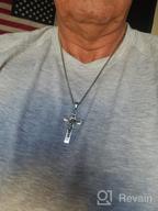 img 1 attached to HZMAN Stainless Steel Catholic INRI Cross Crucifix Pendant Necklace with Gold and Silver Tone Accents and 22+2 Inch Chain for Men and Women review by Doug Friedman