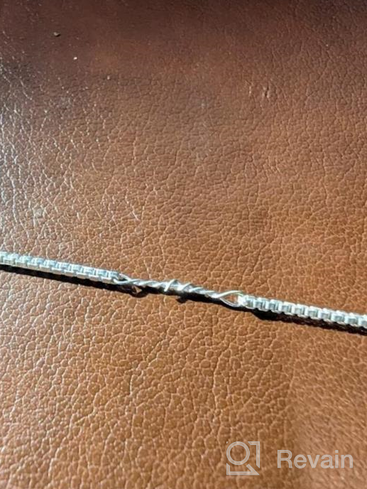 img 1 attached to Dainty Box Chain Necklace In 925 Sterling Silver – Italian-Made Jewelry For Women And Men With Spring Ring Clasp By KISPER review by Kavon Wiley