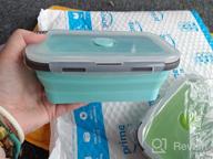 img 1 attached to 🥗 CARTINTS Green Collapsible Food Storage Containers: 4 Piece Set with Lids, Silicone Lunch Containers, Microwave and Freezer Safe review by Jared Peck