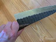 img 1 attached to Experience The Ultimate Precision: Handmade 8 Inch LongQuan Santoku Knife With Full Tang Pear Wood Handle And 9Cr18Mov Steel - Perfect For Home Kitchen And Restaurant - Comes In A Gift Box review by Russell Smith