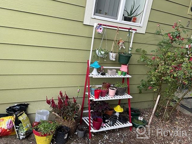 img 1 attached to COPREE Bamboo 3-Tier Hanging Plant Stand: Organize Your Garden In Style! review by Kyle Ahmed