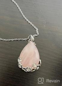 img 5 attached to Women's Healing Crystal Necklace: Natural Stone Pendant on 20" Stainless Steel/Silver Plated Chain