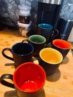img 1 attached to KitchenTour Ceramic Coffee Mug Set Of 6 - Matte Black Restaurant Mugs - Cup Set For Coffee, Tea, Cappuccino, Cocoa - Blue review by Linda Salinas