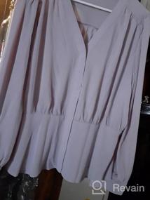 img 7 attached to Elegant V-Neck Ruffled Chiffon Blouse For Women - Vintage Empire Waist Long Sleeve Shirt By Gemijack