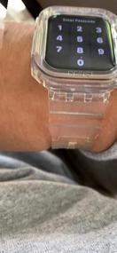 img 5 attached to Прочный ремешок Goton, совместимый с Apple Watch, серия Apple Watch SE 7 6 5 4 3 2 1, кристально-розовые ремешки для спортивного браслета IWatch с защитным бампером