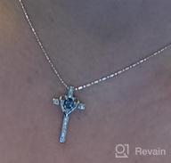 img 1 attached to Teen's or Women's Heart Gem Cross Pendant Necklace in Sterling Silver review by Amy Riley