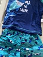 img 1 attached to Infant/Toddler/Little Boys' 2-Piece Rash Guard 👶 and Trunk Swimsuit Set by Quad Seven Boys review by Carlos Nolan