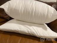 img 1 attached to Upgrade Your Home Decor With Acanva Premium Pillow Inserts - 4 Pack White Euro Sham Stuffers For Bed, Couch, And Sofa review by Cara Ulfass