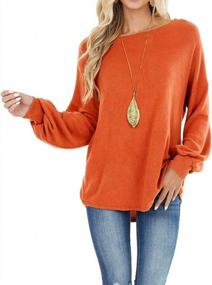 img 2 attached to Chic Crochet: Tobrief Women'S Long Sleeve Loose Blouses With Backless Design And Lace Detail