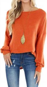 img 3 attached to Chic Crochet: Tobrief Women'S Long Sleeve Loose Blouses With Backless Design And Lace Detail