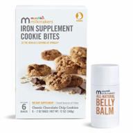 munchkin milkmakers prenatal iron supplement cookie bites, chocolate chip, 6 pack and all-natural belly balm logo