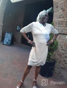 img 8 attached to Платье средней длины кружевное для полных | Chicwe Женское платье с 3/4 рукавами и кружевной отделкой на подоле и манжетах.