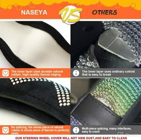 img 1 attached to Naseya Bling Steering Wheel Covers For Women Interior Accessories - Steering Wheels & Accessories