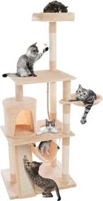 img 4 attached to Optimized Search: PETMAKER Penthouse Cat Tower Collection - Pet 😺 Bed, Napping Perches, Kitty Condo Hut, Fully Carpeted for Sleep and Play