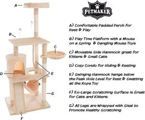 img 2 attached to Optimized Search: PETMAKER Penthouse Cat Tower Collection - Pet 😺 Bed, Napping Perches, Kitty Condo Hut, Fully Carpeted for Sleep and Play