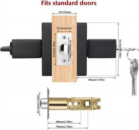 img 2 attached to 🚪 Homdiy Heavy Duty Black Exterior Door Handle Set - Reversible Door Lever with Lock & Keys for Left/Right Handed Entry Door, 1Pack