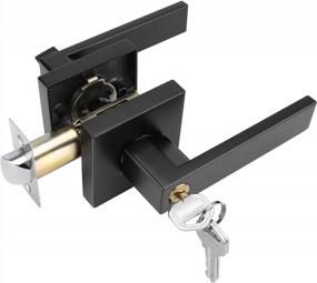 img 4 attached to 🚪 Homdiy Heavy Duty Black Exterior Door Handle Set - Reversible Door Lever with Lock & Keys for Left/Right Handed Entry Door, 1Pack
