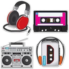 img 2 attached to Beistle 4 Piece Paper I Love The 80’S Cassette Player Cut Outs Retro 1980’S Party Supplies Music Theme Wall Decorations, 12" - 14", Multicolored