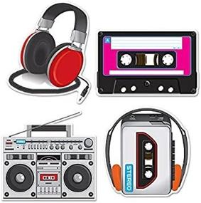 img 4 attached to Beistle 4 Piece Paper I Love The 80’S Cassette Player Cut Outs Retro 1980’S Party Supplies Music Theme Wall Decorations, 12" - 14", Multicolored