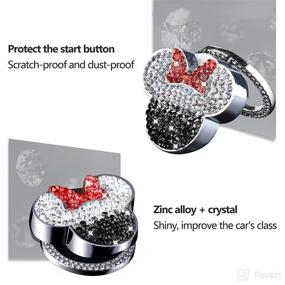 img 2 attached to Bling Crystal Car Engine Start Stop Button Cover: Car Decoration Interior Sticker for Women and Girls - Pangpai Car Cute Push to Start Button Accessories