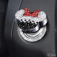 bling crystal car engine start stop button cover: car decoration interior sticker for women and girls - pangpai car cute push to start button accessories logo