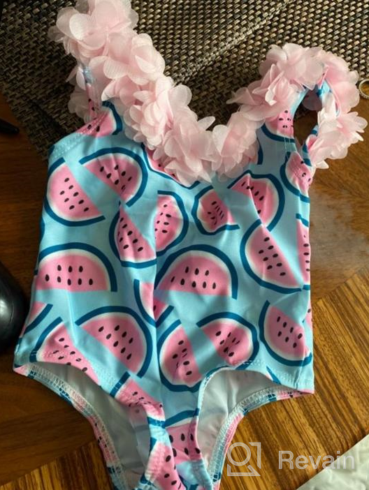 img 1 attached to Pineapple Paradise: Stylish And Adorable Baby Girl Bikini Swimsuit With Ruffled Sleeves And Backless Design For Toddlers By ITFABS review by Carmen Jones