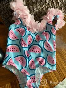 img 5 attached to Pineapple Paradise: Stylish And Adorable Baby Girl Bikini Swimsuit With Ruffled Sleeves And Backless Design For Toddlers By ITFABS