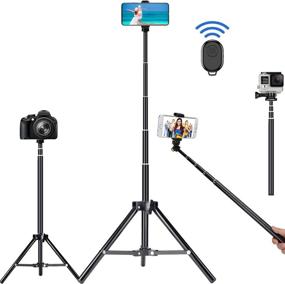 img 4 attached to 📸 Ultra-long Extendable Selfie Stick Tripod Stand with Bluetooth Remote for iPhone 13 12 11 Pro XS MAX X XR 8 7, Samsung Galaxy S22 S21 S20 10 Plus Ultra Note - Aluminum Alloy