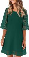 stylish floral lace shift dress for women: lookbookstore 3/4 sleeve tunic dress perfect for summer logo