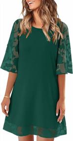 img 4 attached to Stylish Floral Lace Shift Dress For Women: LookbookStore 3/4 Sleeve Tunic Dress Perfect For Summer