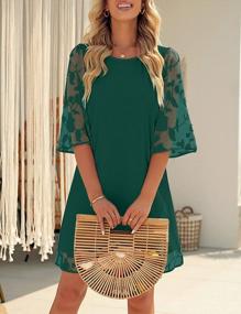 img 2 attached to Stylish Floral Lace Shift Dress For Women: LookbookStore 3/4 Sleeve Tunic Dress Perfect For Summer