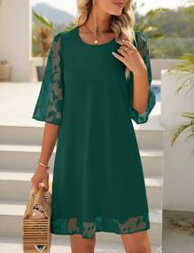 img 1 attached to Stylish Floral Lace Shift Dress For Women: LookbookStore 3/4 Sleeve Tunic Dress Perfect For Summer