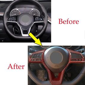 img 1 attached to NOWIGOT ABS Red Carbon Fiber Steering Wheel Panel Frame Trim Cover For Nissan Altima 2019-2022