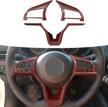 nowigot abs red carbon fiber steering wheel panel frame trim cover for nissan altima 2019-2022 logo