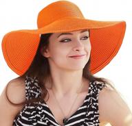 👒 stylish women's wide brim sun hat: ultimate sun protection in a fashionable floppy straw design for summer & beach activities logo