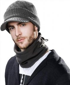 img 4 attached to Stay Warm And Stylish With Comhats Wool Knit Hat & Scarf Set For Men And Women