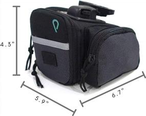 img 1 attached to Пакет Vincita STASH: большое отверстие на молнии, расширяемый боковой и внутренний сетчатый карман + ремешок со светодиодной подсветкой для безопасности Светоотражающая сумка для велосипедного сиденья