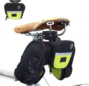 img 4 attached to Пакет Vincita STASH: большое отверстие на молнии, расширяемый боковой и внутренний сетчатый карман + ремешок со светодиодной подсветкой для безопасности Светоотражающая сумка для велосипедного сиденья