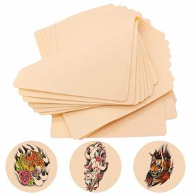 img 4 attached to CINRA Blank Tattoo Practice Skins, 20Pcs Skin Practice 1Mm Tattoo Practice Skin 8X6" Double Sides Tattoo Skins Soft Rubber Microblading Eyebrow Practice Skins For Beginners Experienced Artists