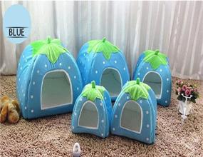 img 2 attached to 🐾 Warm & Water Resistant Pet Kennel: S-Lifeeling Autumn Winter Hot Style Cute Pet Strawberry Ger House- Ideal for Dogs & Cats