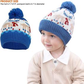 img 2 attached to Christmas Knitted Winter Toddler Pompom Girls' Accessories - Cold Weather
